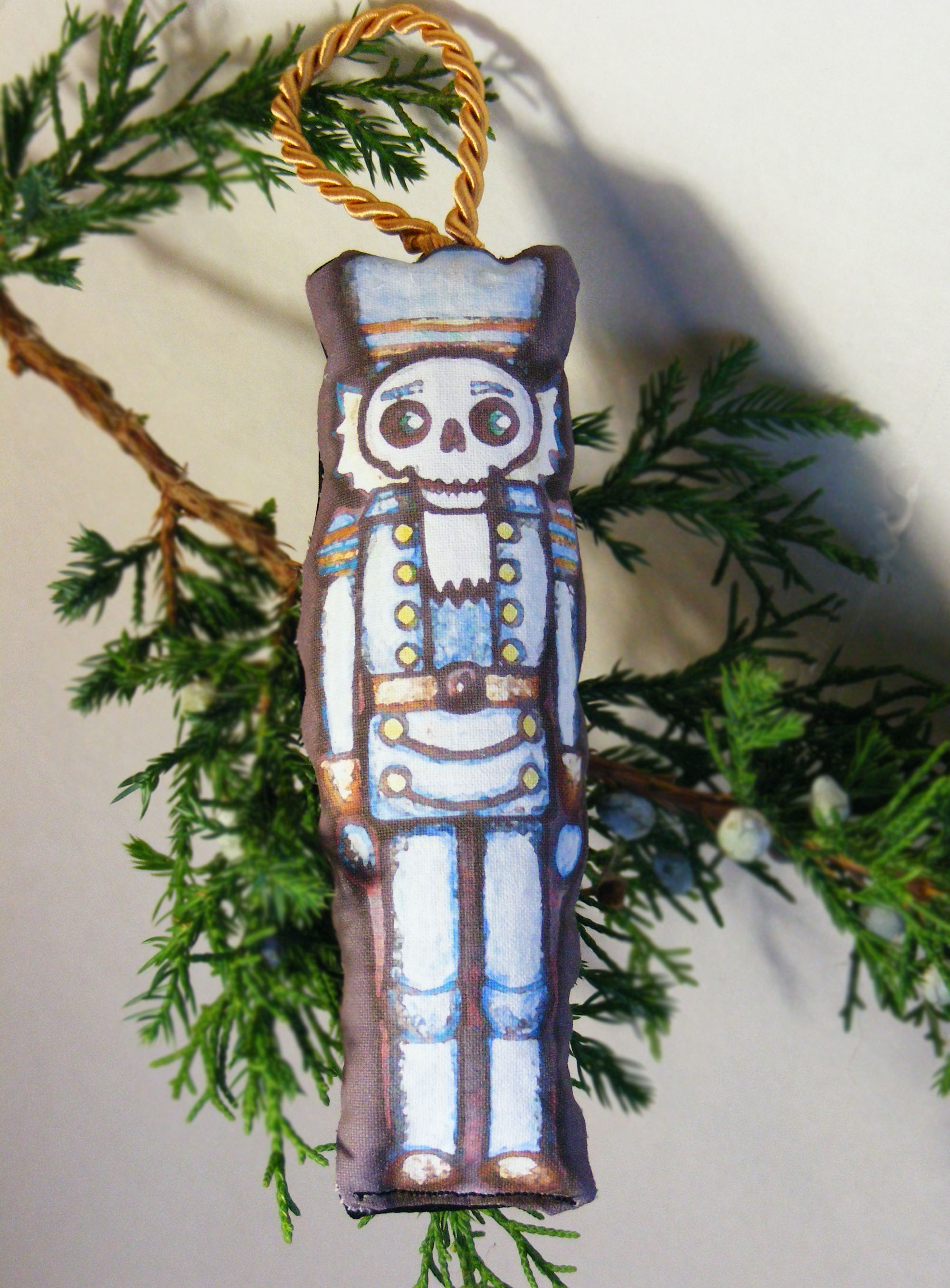 nutcracker sugar skull christmas tree ornament folk art stuffed doll mexican decoration - Christmas Sugar Skull nutcracker sugar skull christmas tree ornament folk art stuffed doll mexican decoration - Christmas Sugar Skull